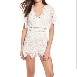 ⚡️SOCIALITE Ivory Crochet Lace Romper